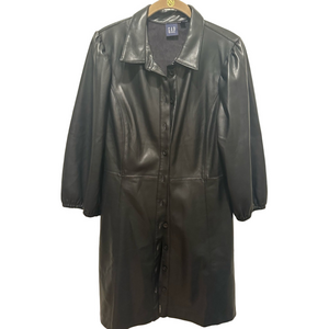 GAP Black Faux Leather Dress Women's Size Large